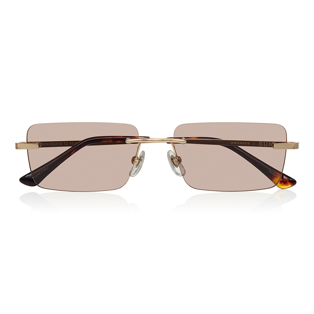 OWNDAYS | SUN Gold Rimless Rectangle right side